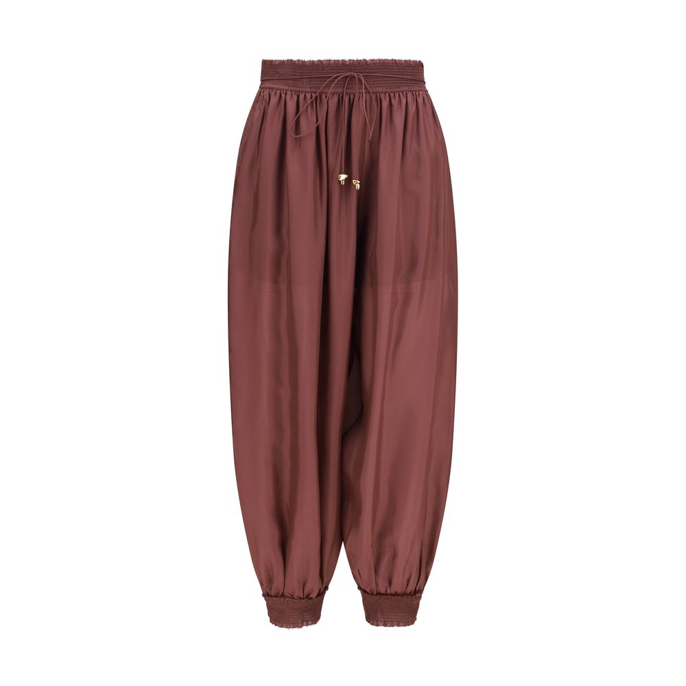 Zimmermann Bordeaux Silk Aster Harem Pants