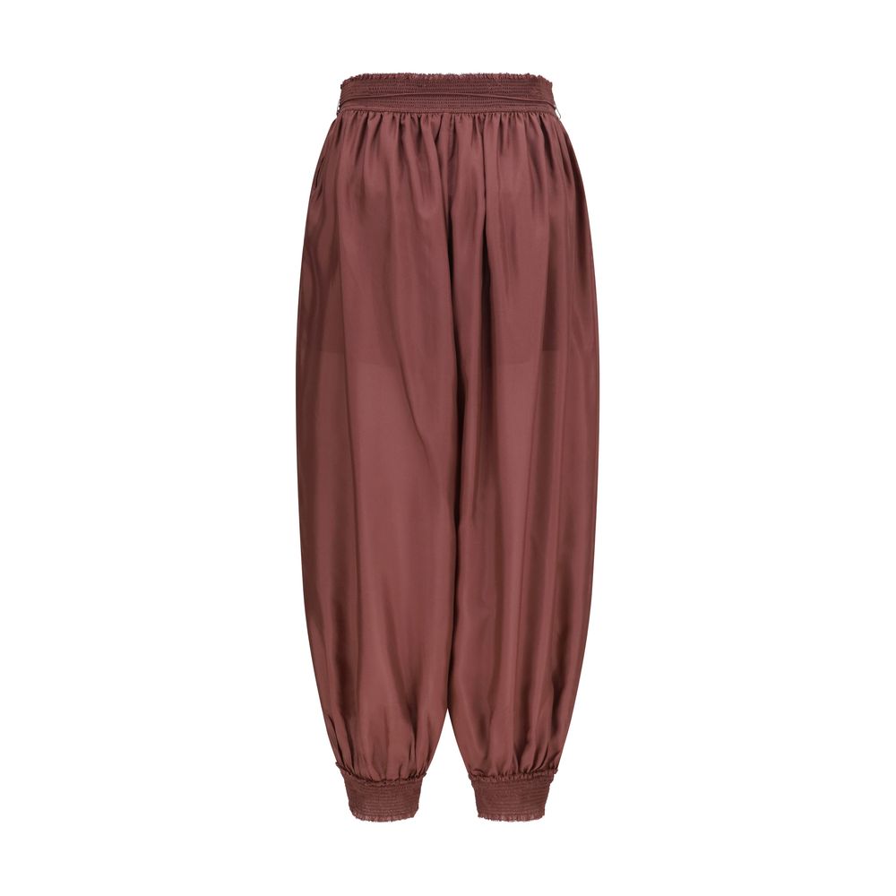 Zimmermann Bordeaux Silk Aster Harem Pants