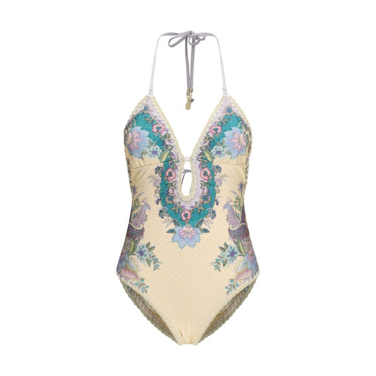 Zimmermann Beige Indra Crochet Detail One-Piece Swimsuit