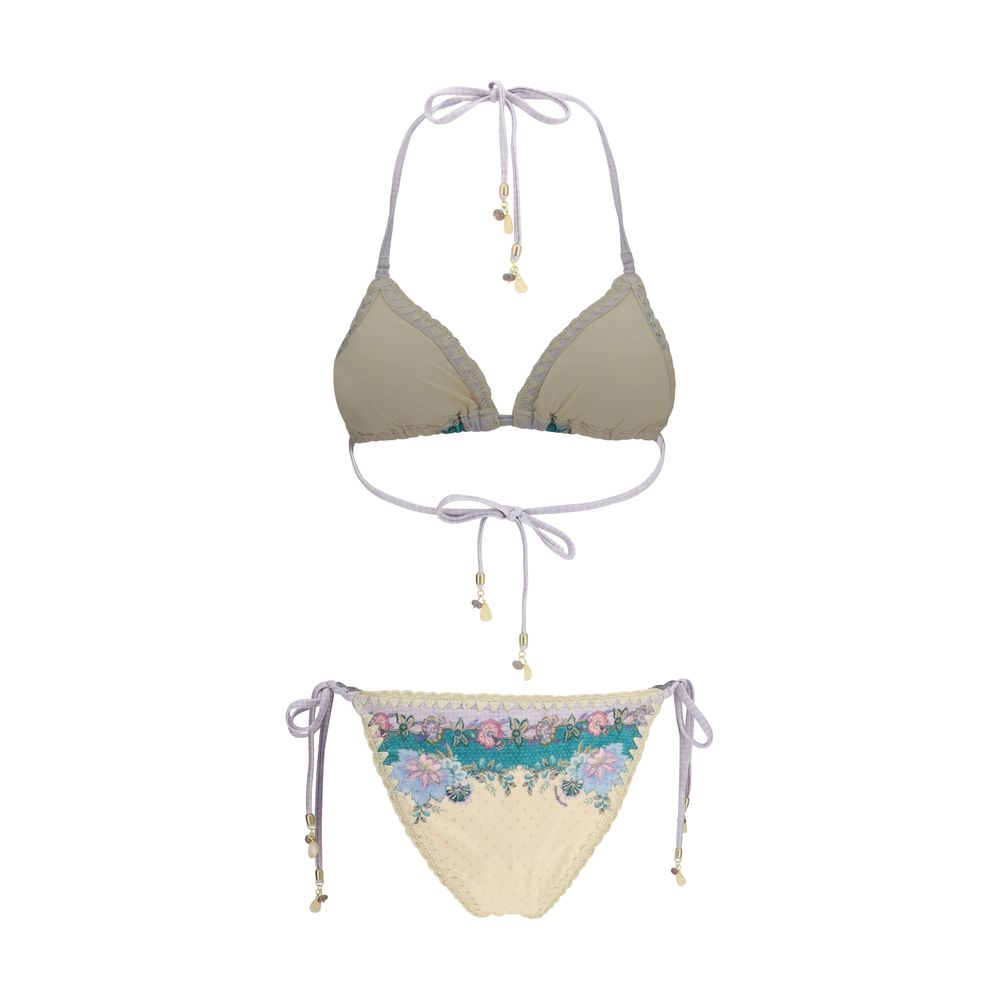 Zimmermann Beige Indra Crochet Detail Bikini