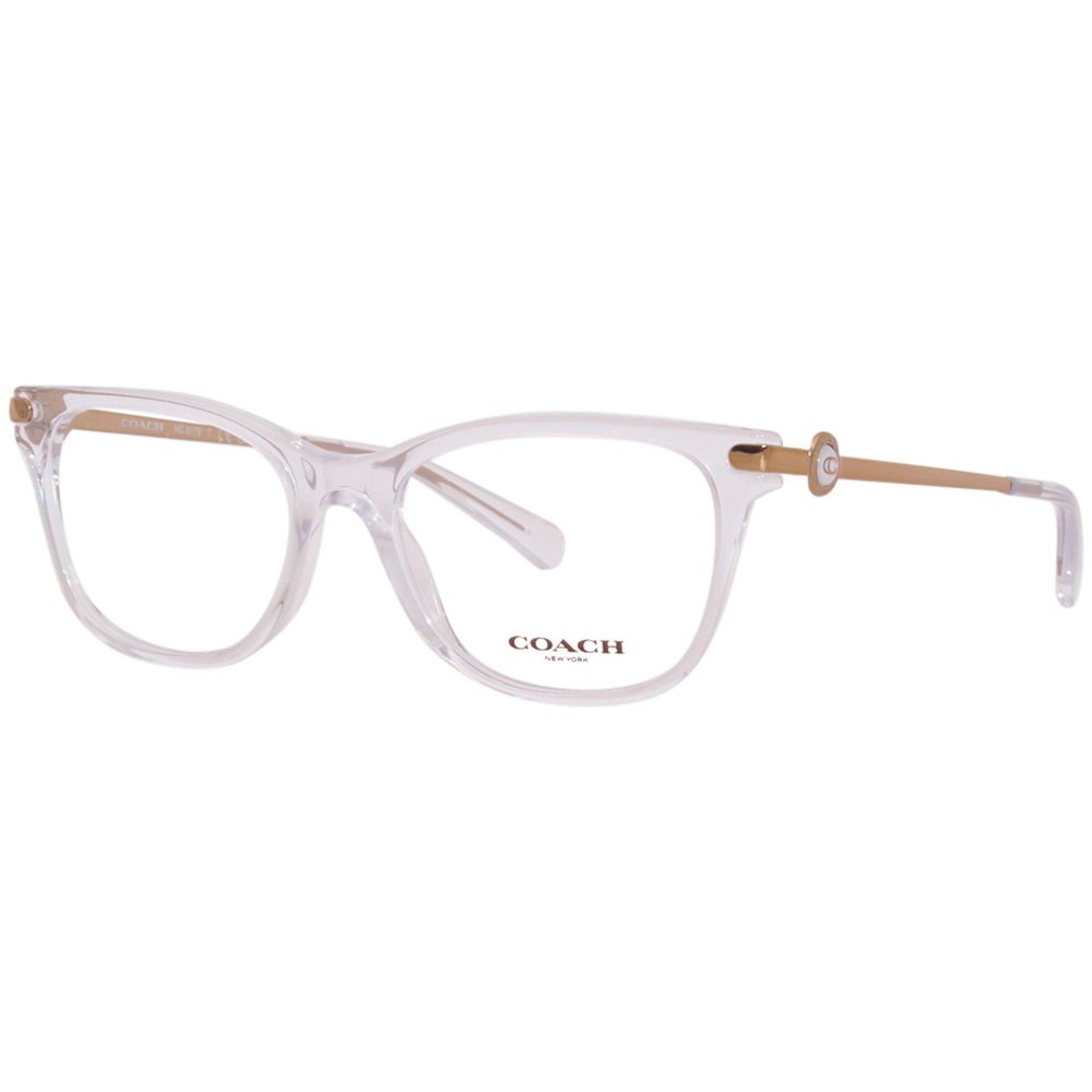 COACH Women's Gold Acetate Glasses – Square Frames, 52mm