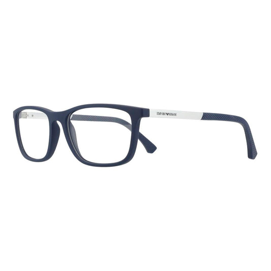 Emporio Armani Blue Injected Glasses – Square Full-Rim Frame