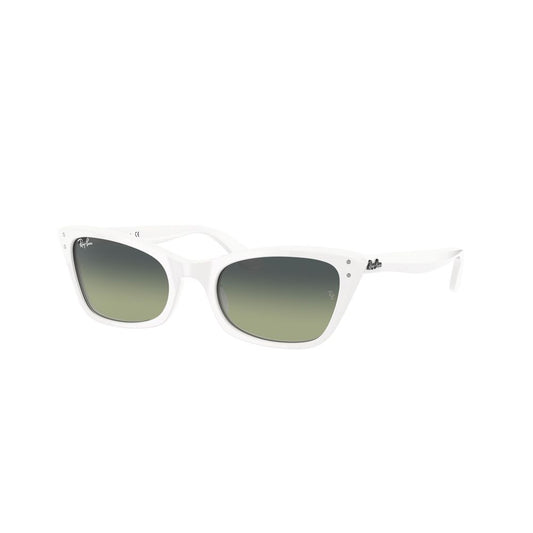 Ray-Ban Women’s Sunglasses – White Acetate Frame, Green Lenses