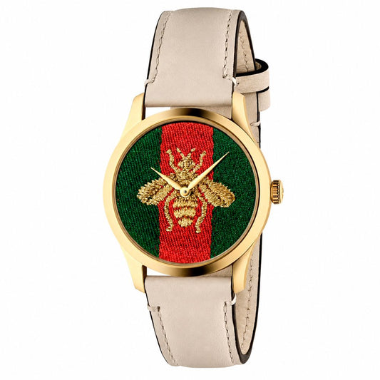 Gucci G-Timeless Contemporary Beige Leather Watch