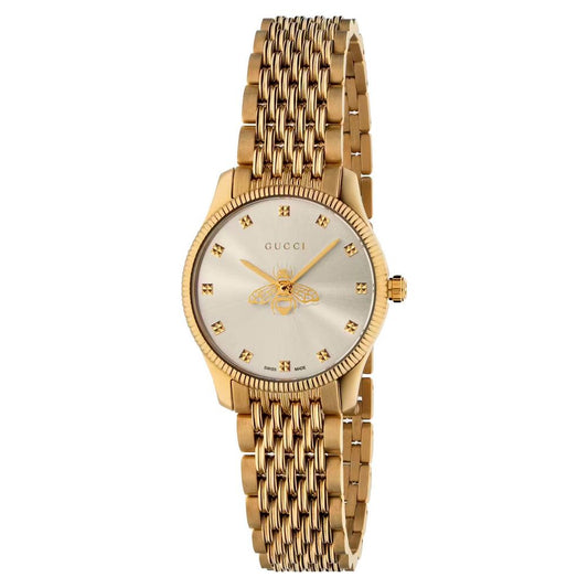 Gucci Gold Stainless Steel Dress Watch G-Timeless