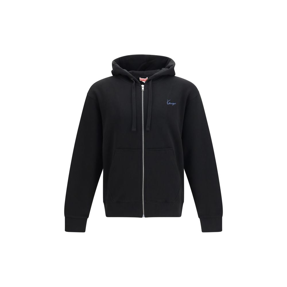 Kenzo Black Cotton Sweatshirt with Embroidered Signature