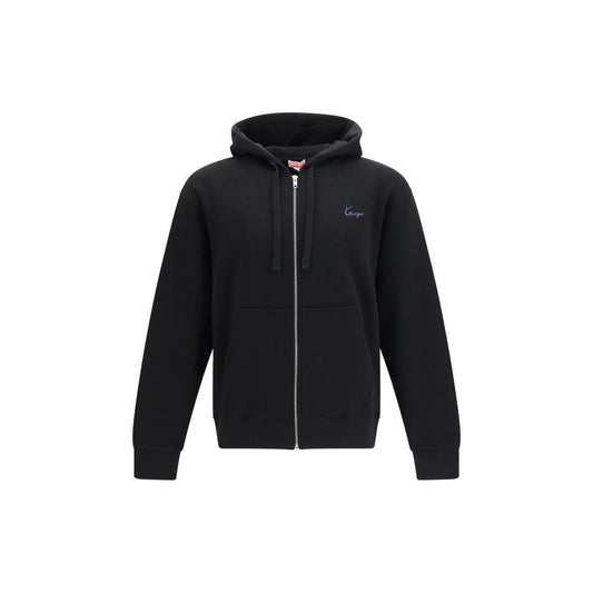 Kenzo Black Cotton Sweatshirt with Embroidered Signature