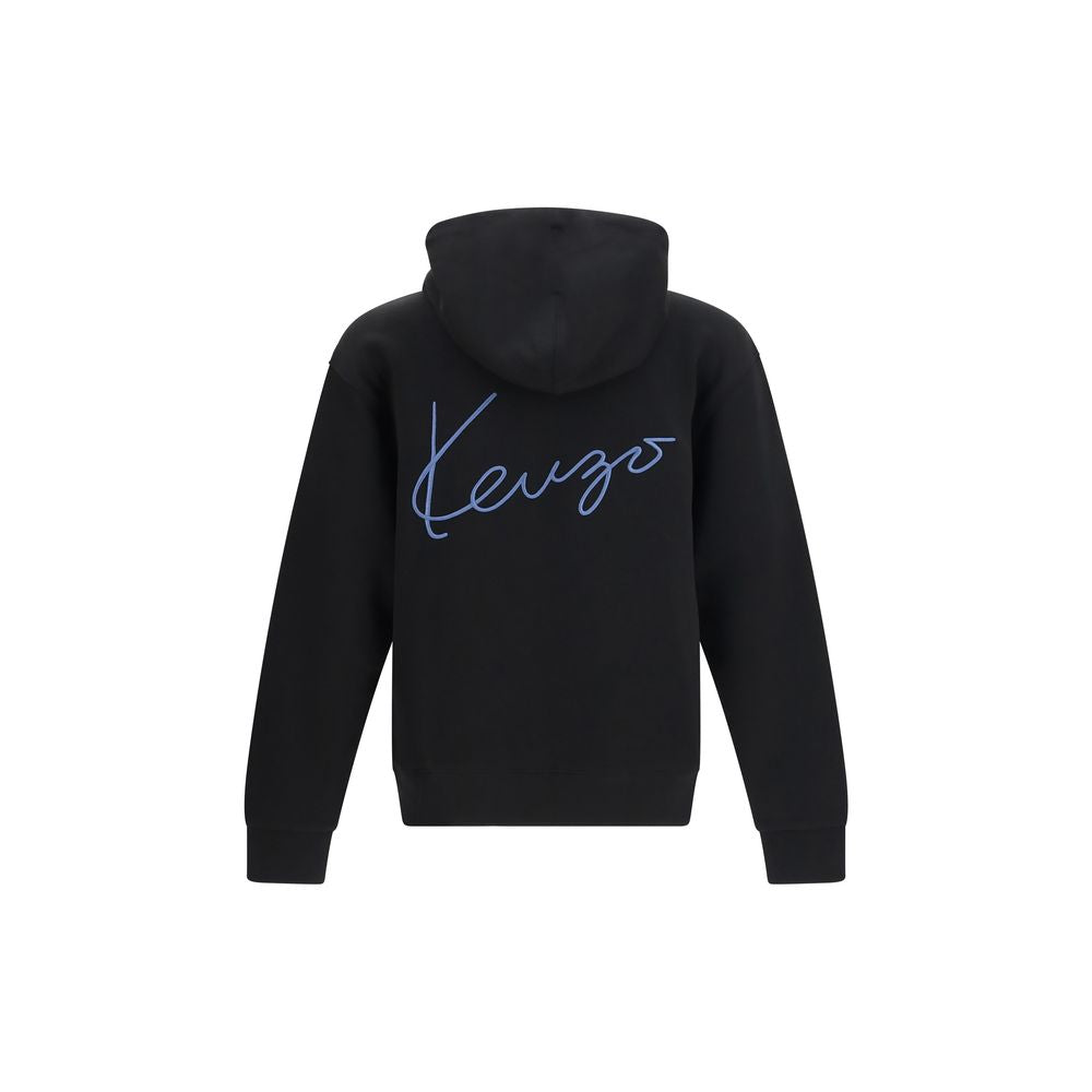 Kenzo Black Cotton Sweatshirt with Embroidered Signature