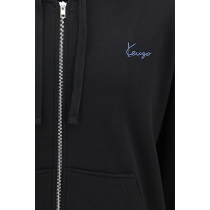Kenzo Black Cotton Sweatshirt with Embroidered Signature