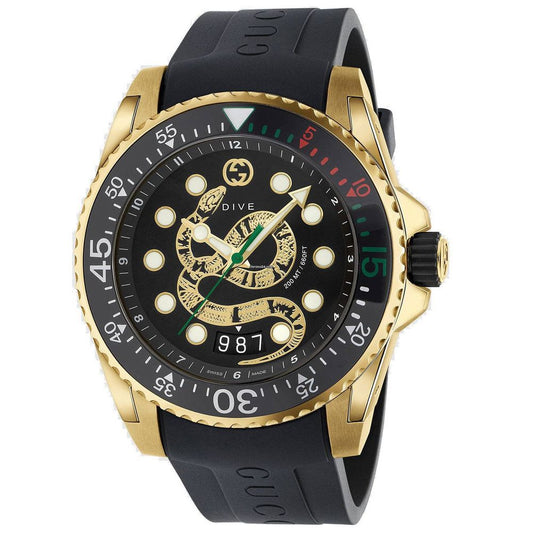 Gucci Black Rubber Dive Sport Watch