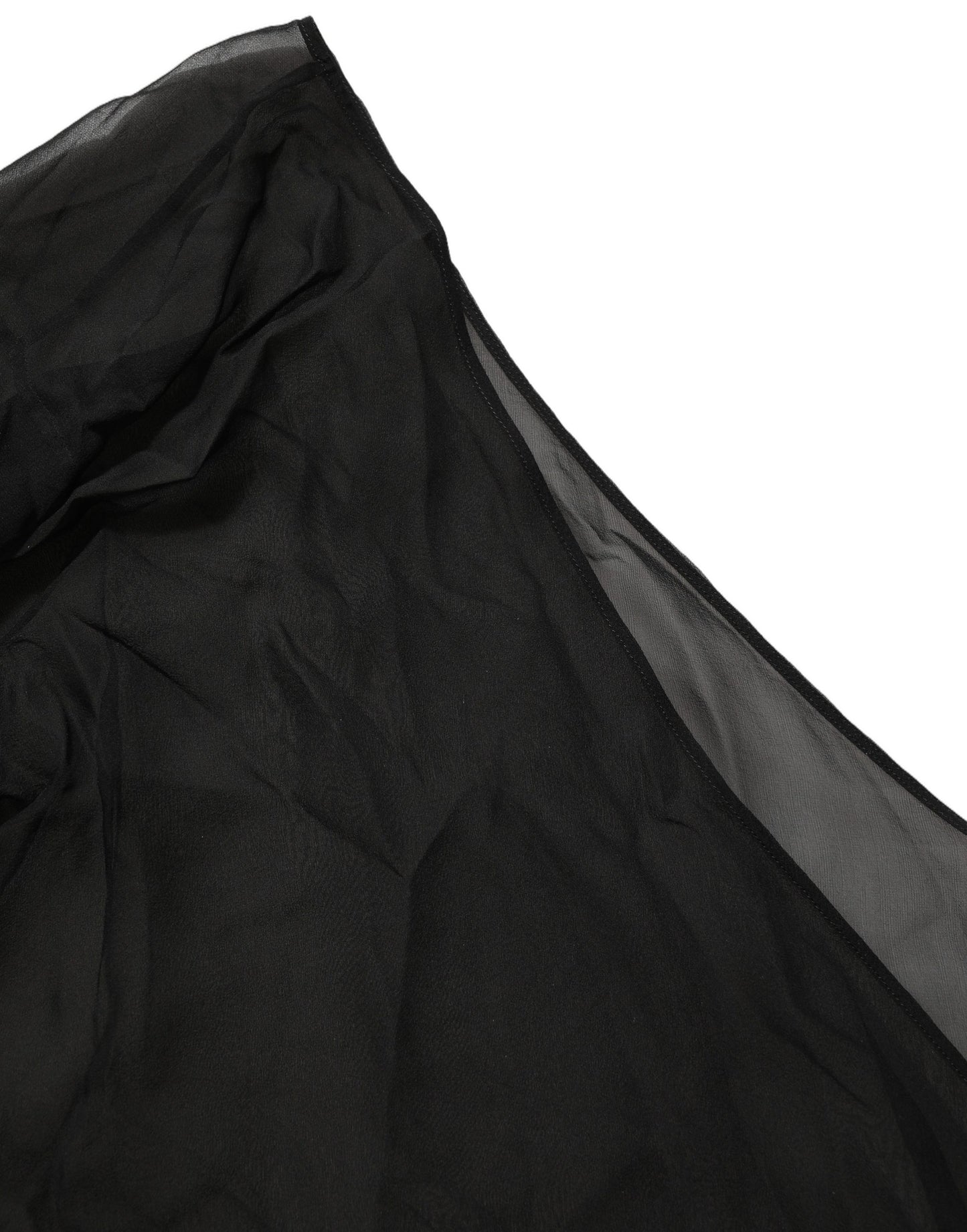 Dolce & Gabbana Black Wrap One Shoulder Sheer Chiffon Top