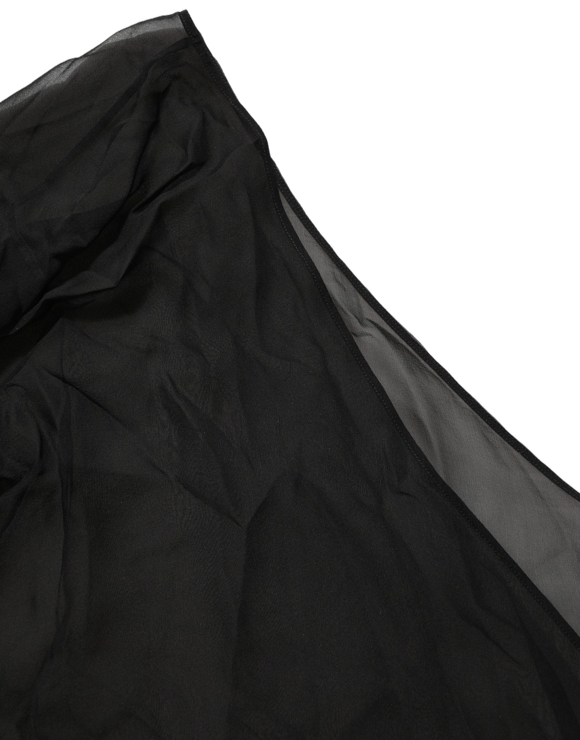 Dolce & Gabbana Black Wrap One Shoulder Sheer Chiffon Top