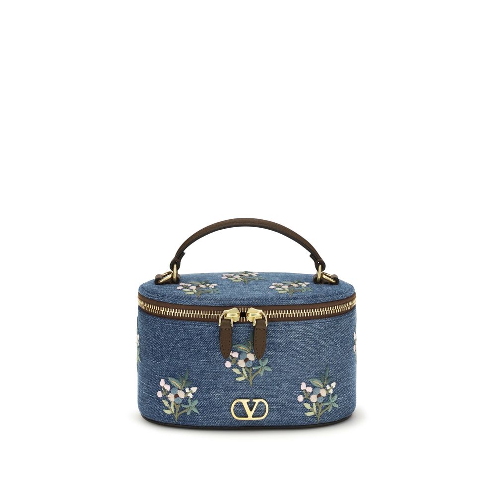 Valentino Garavani Blue Cotton VLogo Signature Denim Handbag
