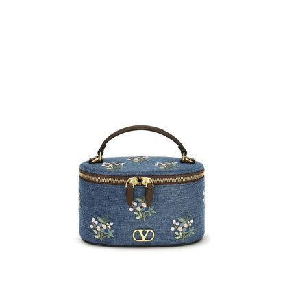 Valentino Garavani Blue Cotton VLogo Signature Denim Handbag