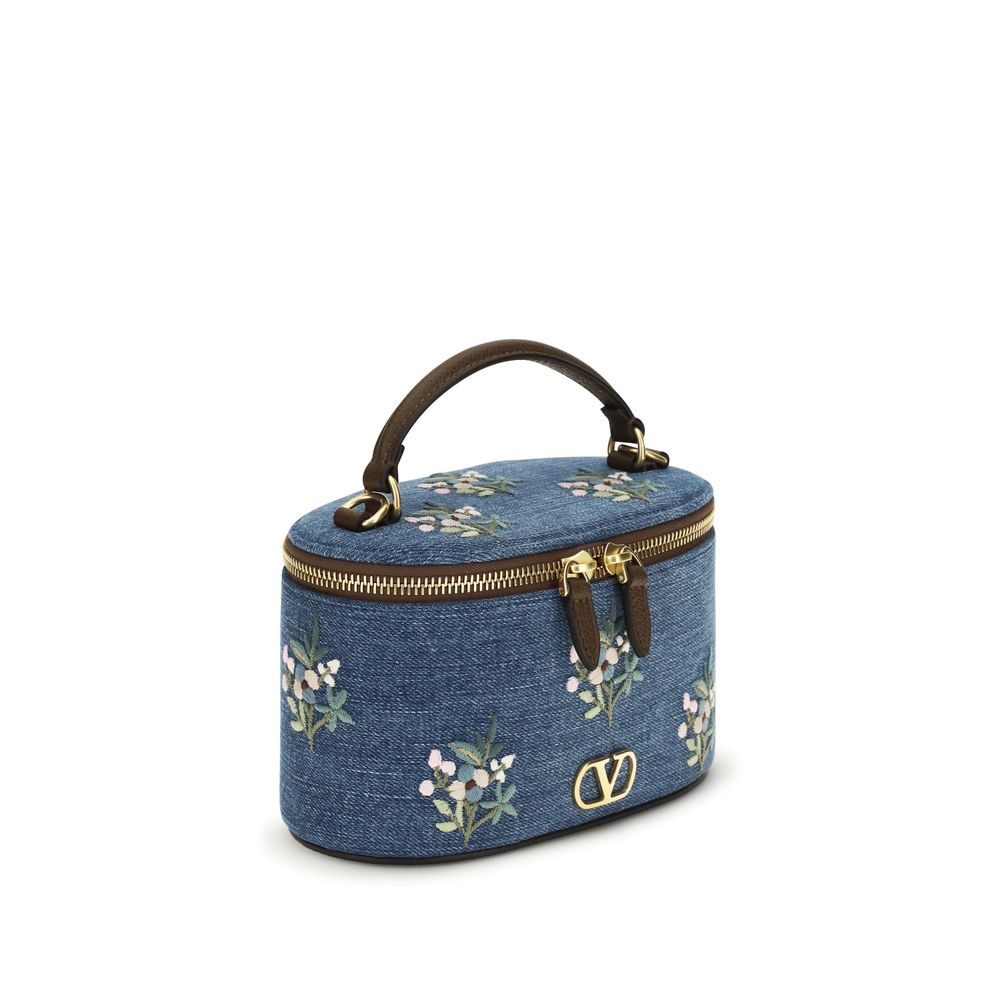 Valentino Garavani Blue Cotton VLogo Signature Denim Handbag