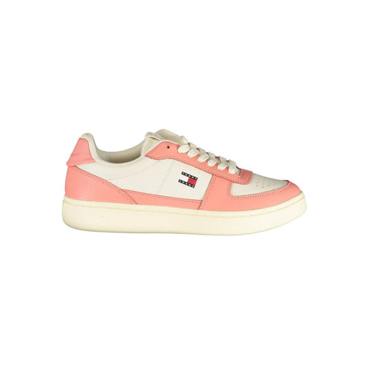 Tommy Hilfiger Pink & Ivory Retro Leather Archive Court Trainers