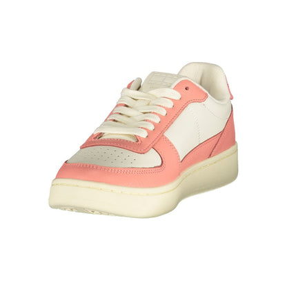 Tommy Hilfiger Pink & Ivory Retro Leather Archive Court Trainers