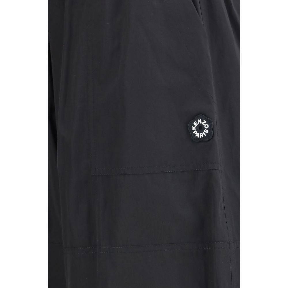 Kenzo Black Polyester Drawstring Cargo Pants