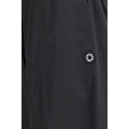 Kenzo Black Polyester Drawstring Cargo Pants