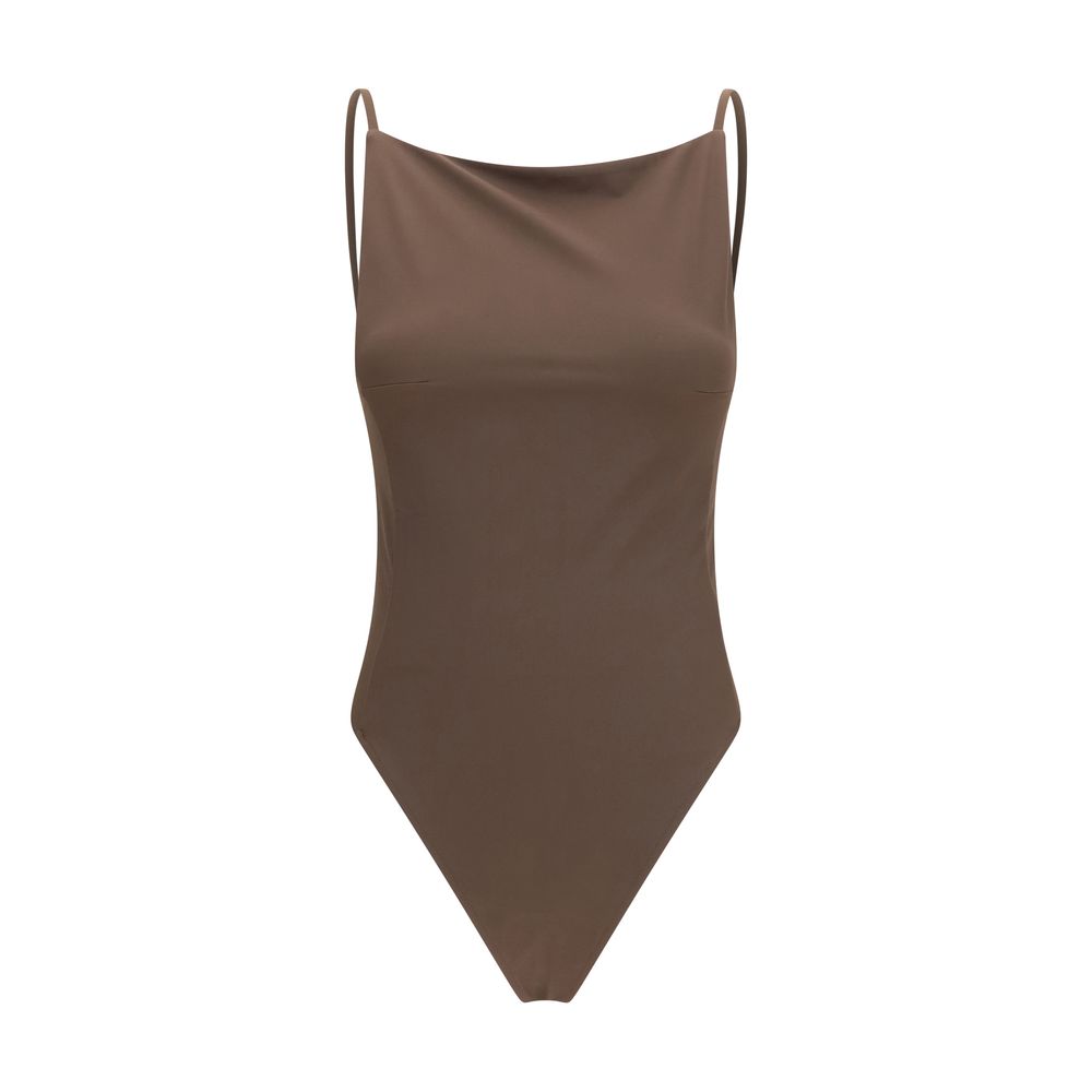 Jacquemus Brown Sole One-Piece Swimsuit
