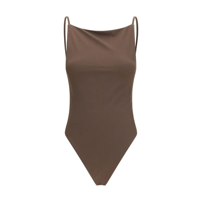 Jacquemus Brown Sole One-Piece Swimsuit