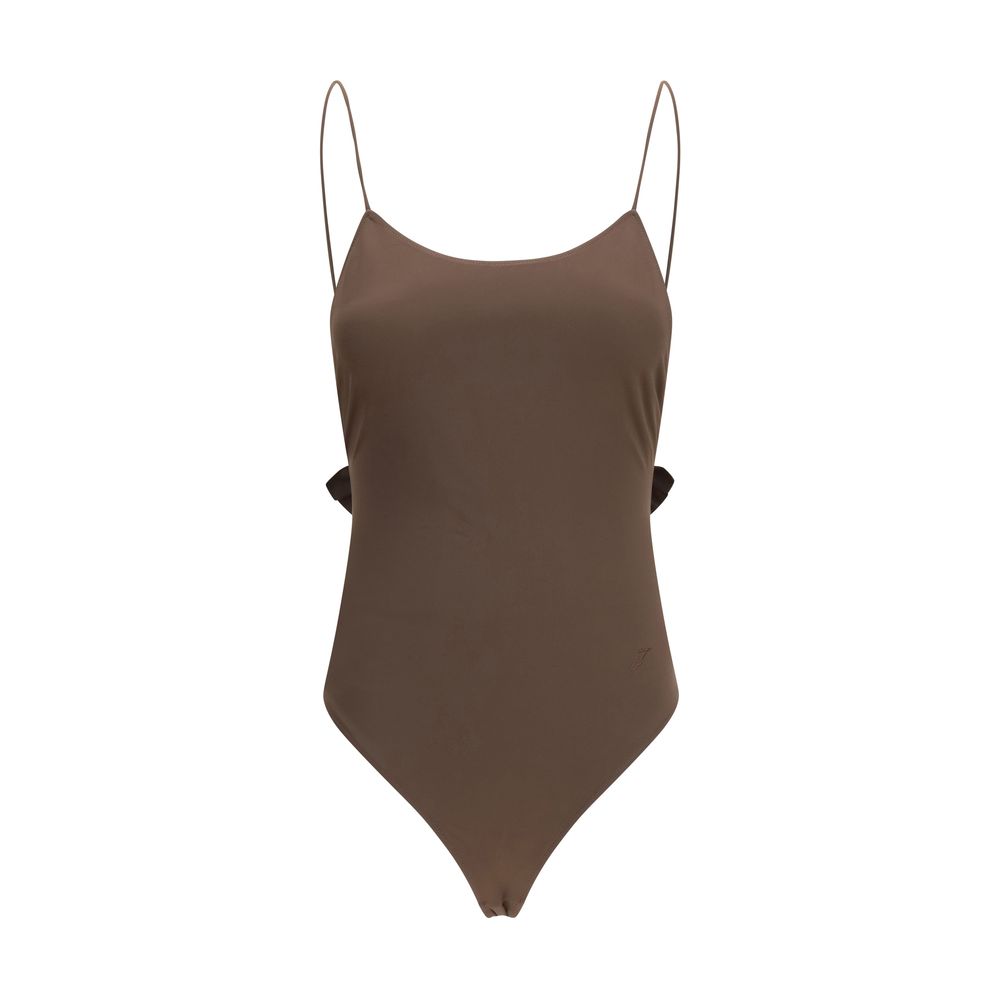 Jacquemus Brown Cabana One-Piece Swimsuit