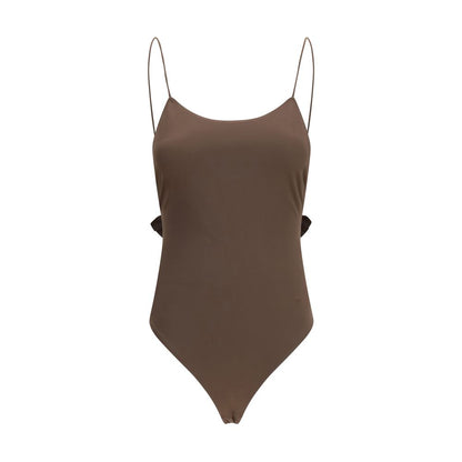 Jacquemus Brown Cabana One-Piece Swimsuit