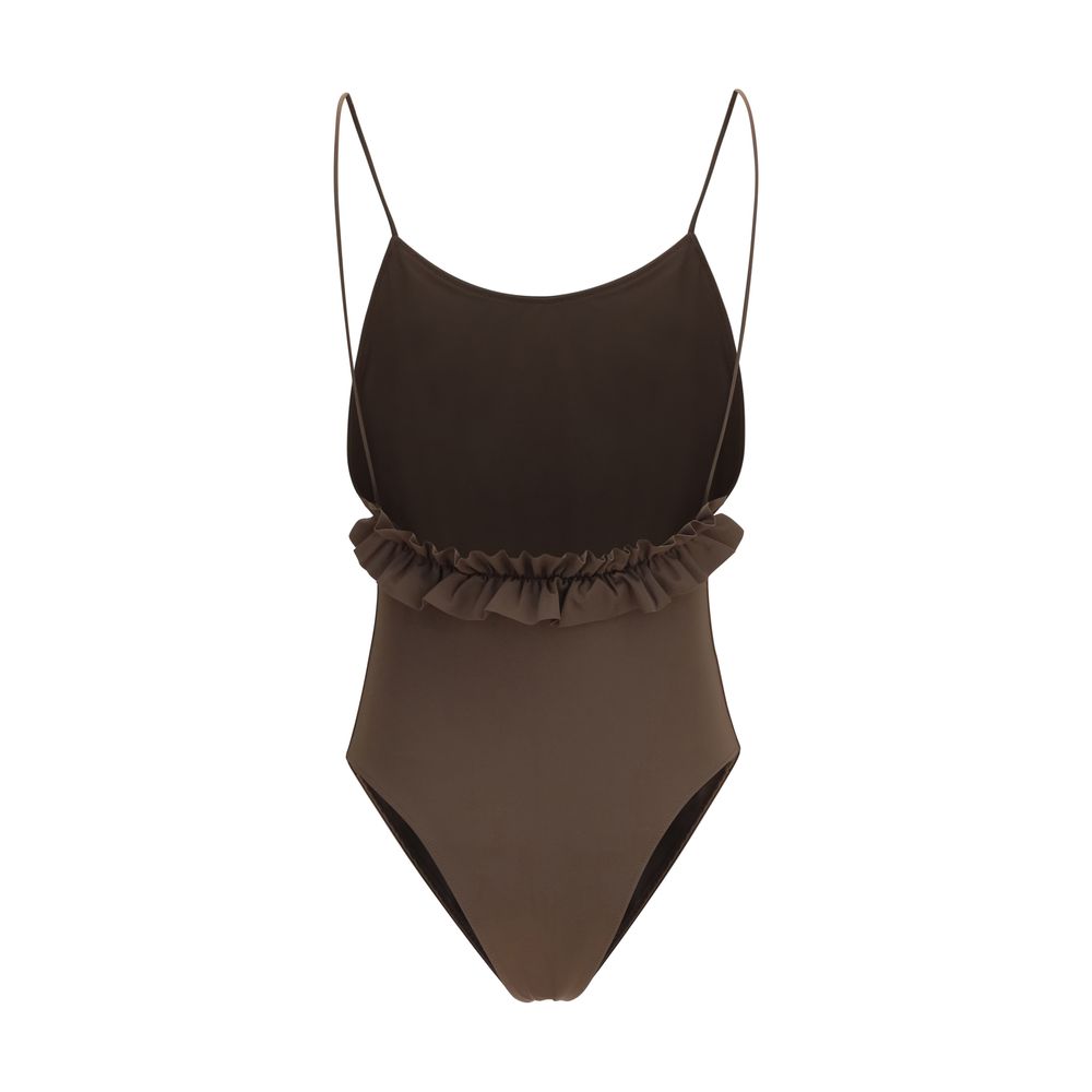 Jacquemus Brown Cabana One-Piece Swimsuit