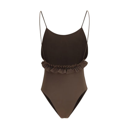 Jacquemus Brown Cabana One-Piece Swimsuit
