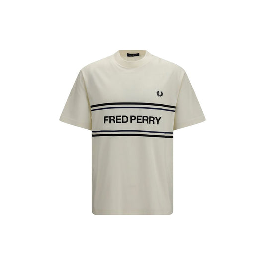 Fred Perry Beige Cotton Sportswear Graphic T-Shirt