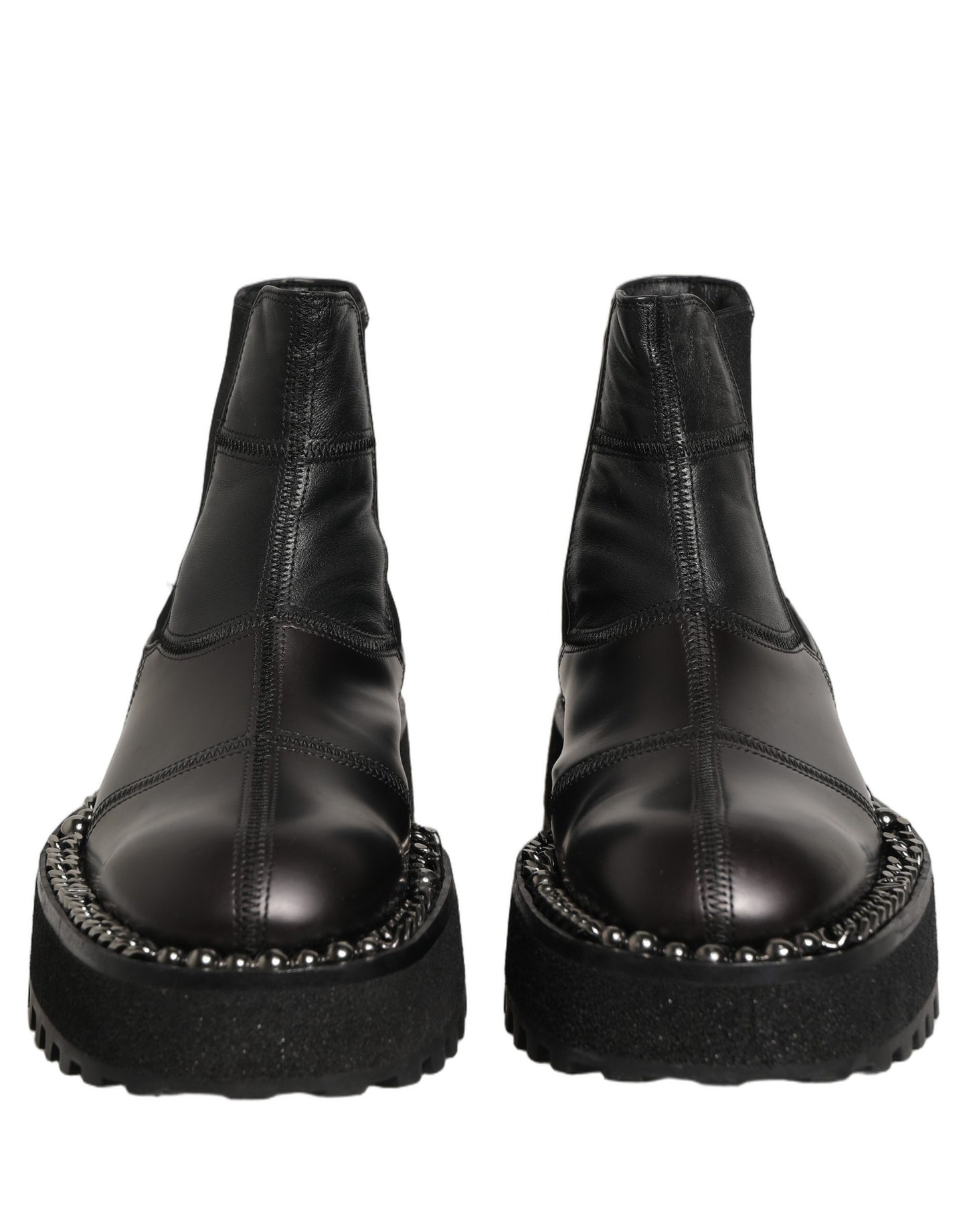 Dolce & Gabbana Black Leather Slip On Chelsea Boots