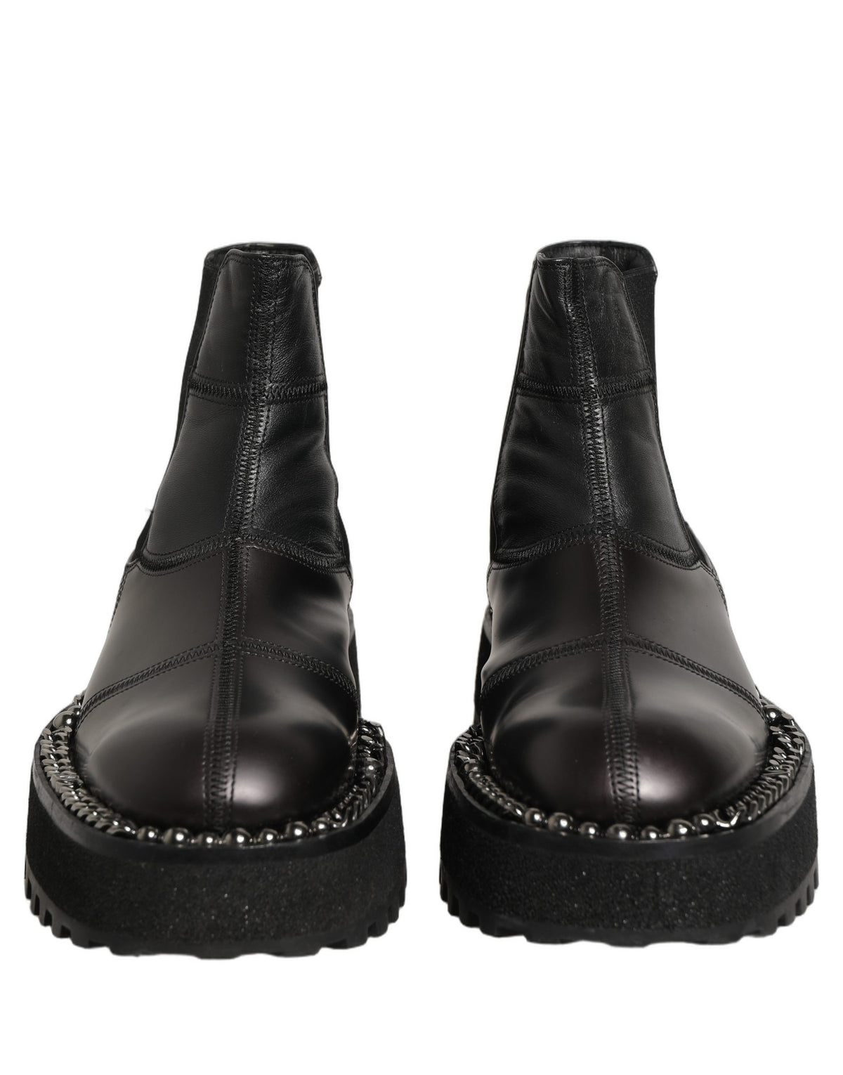 Dolce & Gabbana Black Leather Slip On Chelsea Boots