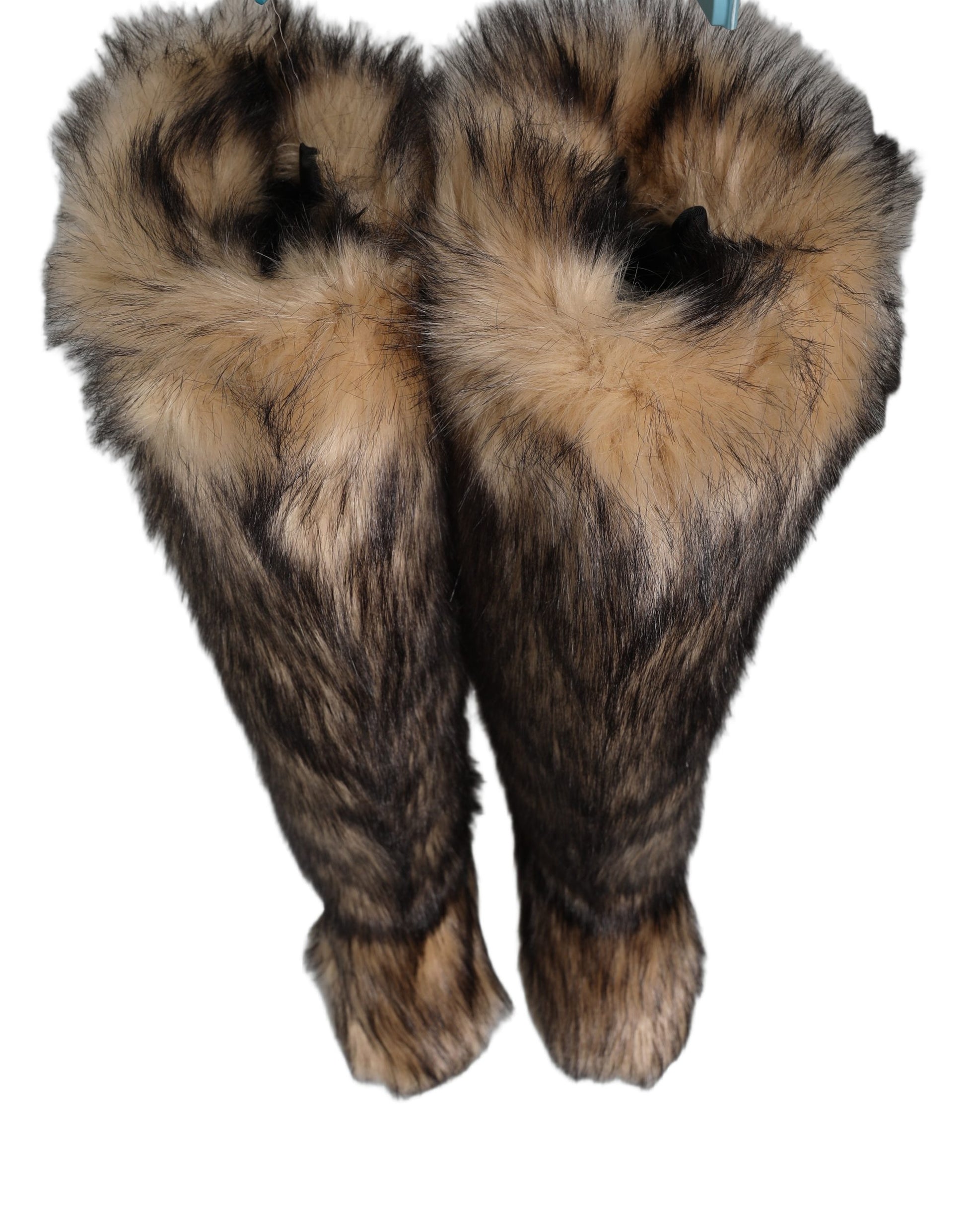 Dolce & Gabbana Brown Faux Ski Fur Knee High Boots