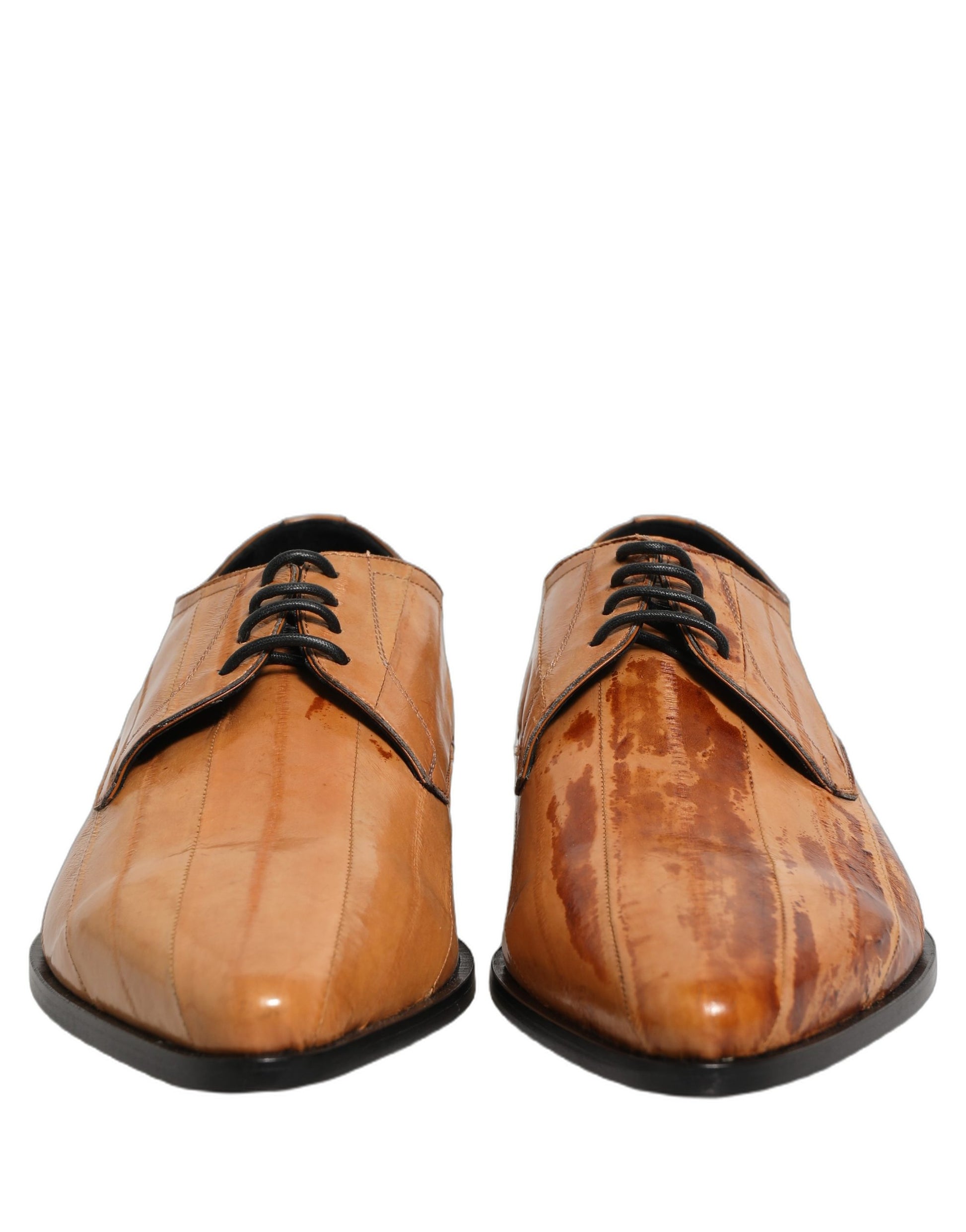 Dolce & Gabbana Brown Leather Lace-Up Derby Dress Shoes