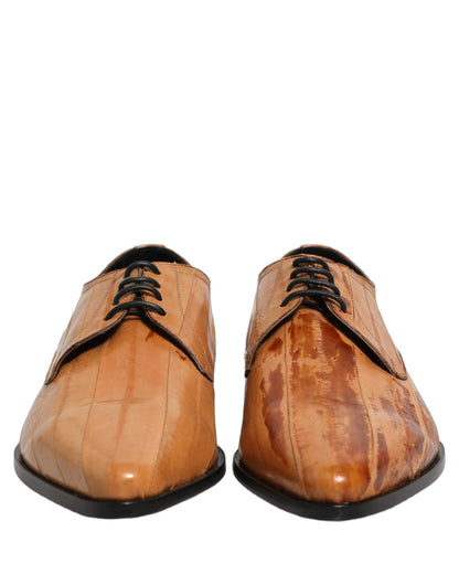 Dolce & Gabbana Brown Leather Lace-Up Derby Dress Shoes