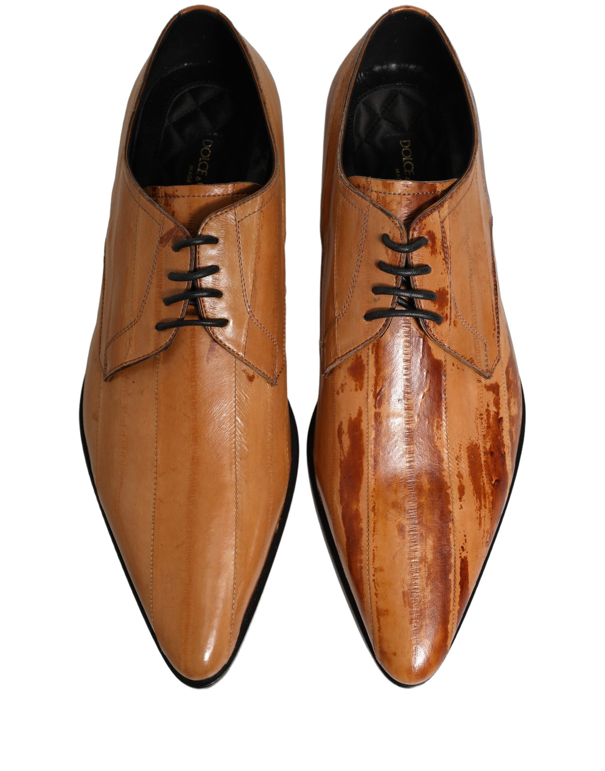 Dolce & Gabbana Brown Leather Lace-Up Derby Dress Shoes