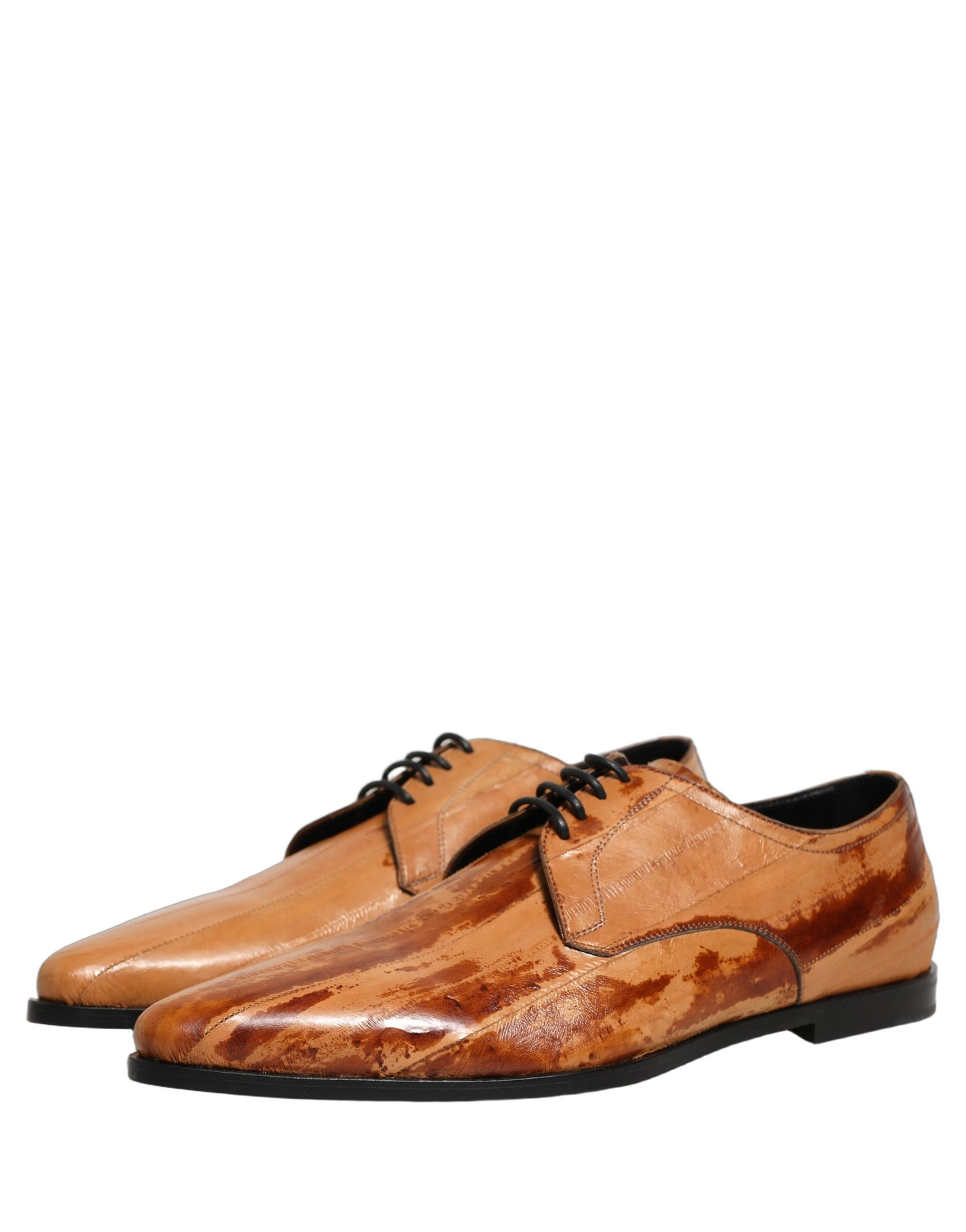 Dolce & Gabbana Brown Leather Lace-Up Derby Dress Shoes