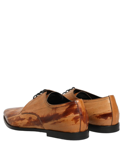 Dolce & Gabbana Brown Leather Lace-Up Derby Dress Shoes