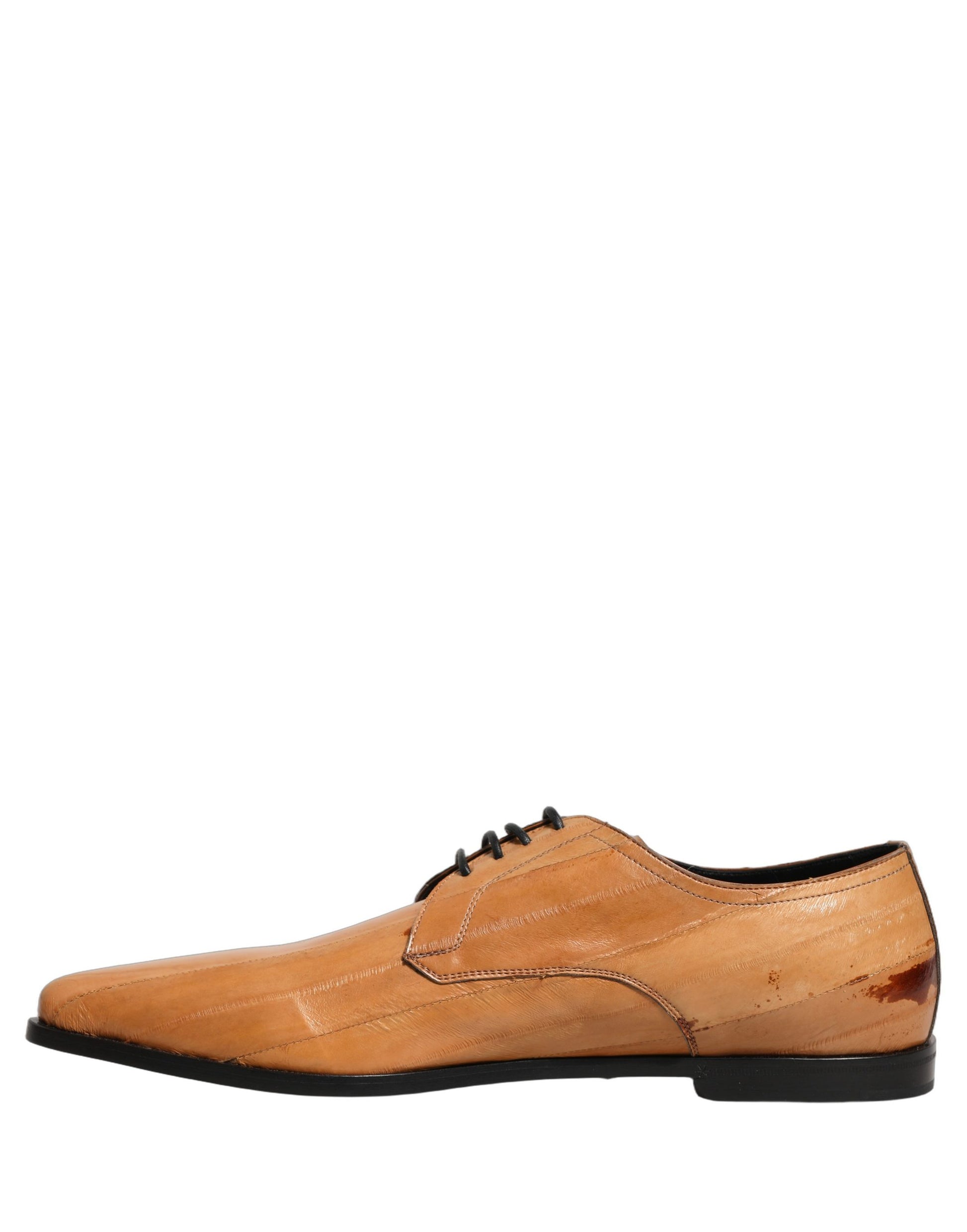 Dolce & Gabbana Brown Leather Lace-Up Derby Dress Shoes