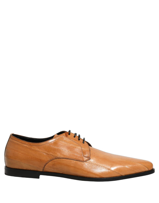 Dolce & Gabbana Brown Leather Lace-Up Derby Dress Shoes