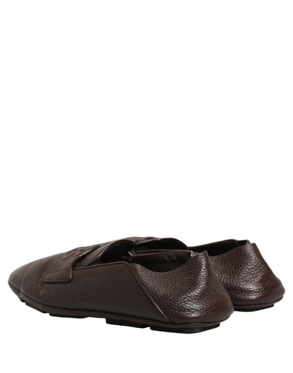 Dolce & Gabbana Brown Deerskin Leather Driver Loafers