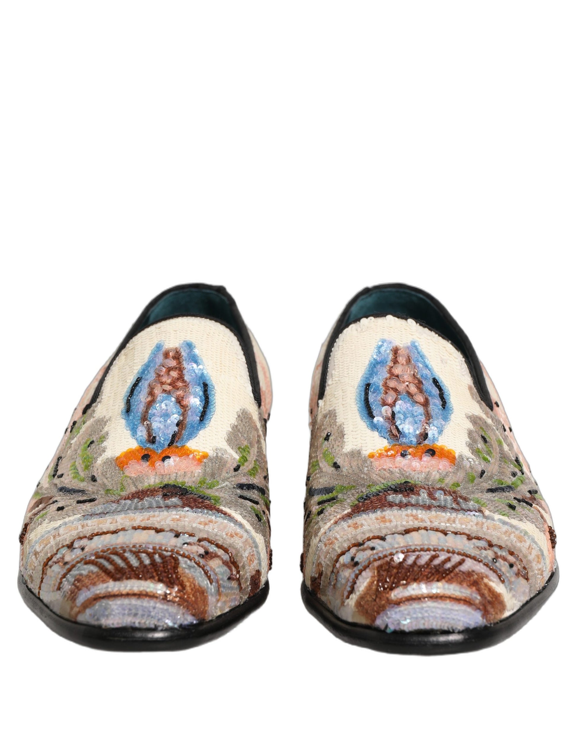 Dolce & Gabbana Multicolor Sequin Embroidered Loafers