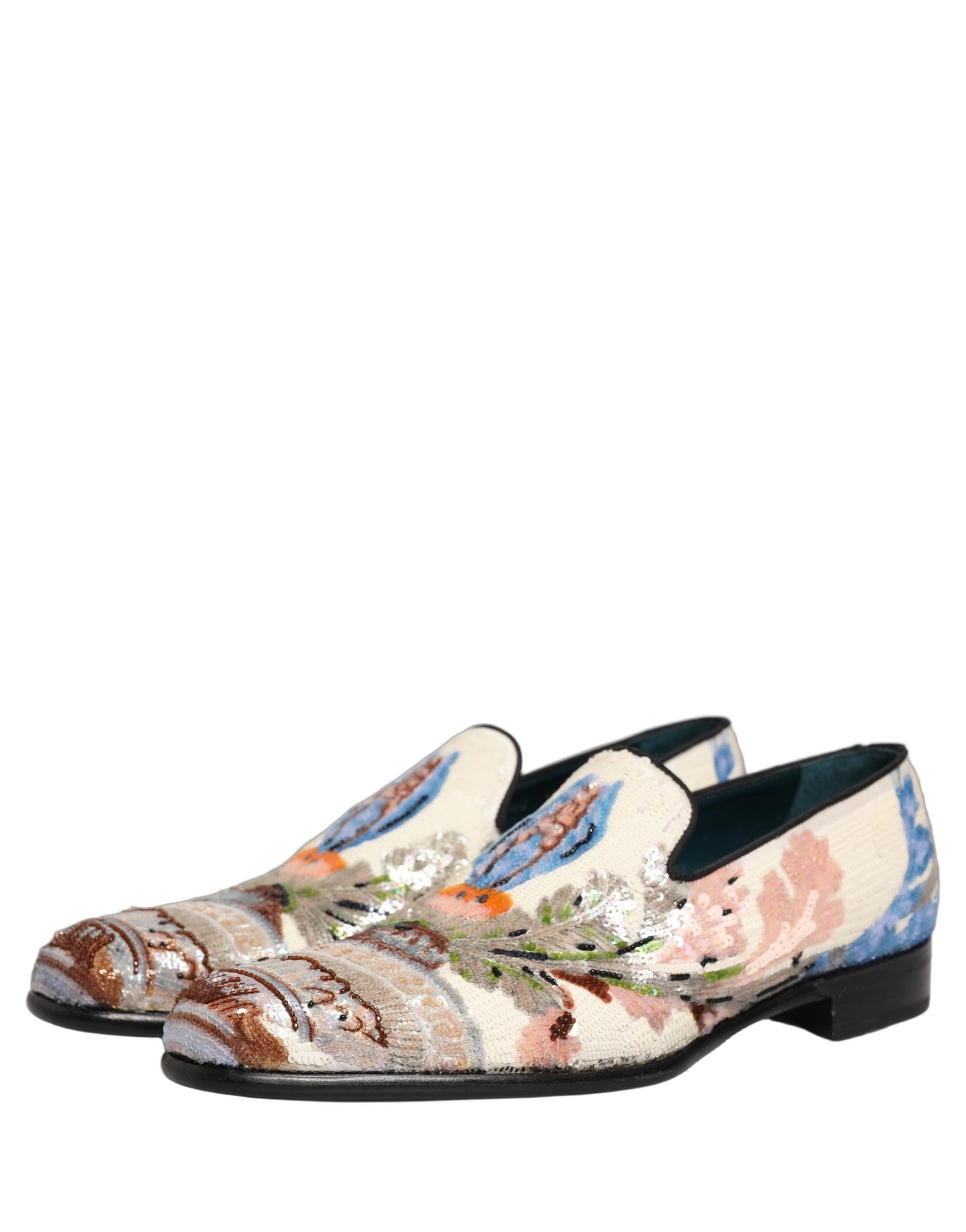 Dolce & Gabbana Multicolor Sequin Embroidered Loafers
