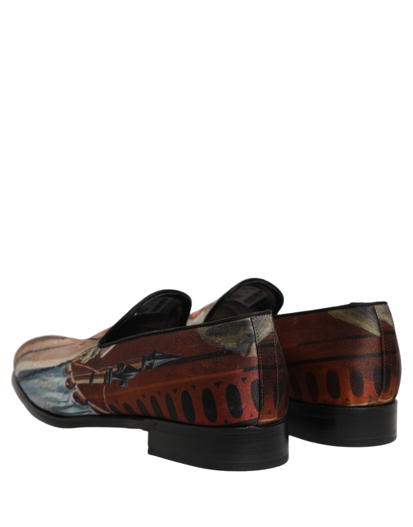 Dolce & Gabbana Multicolor Lion Print Slip-On Loafers