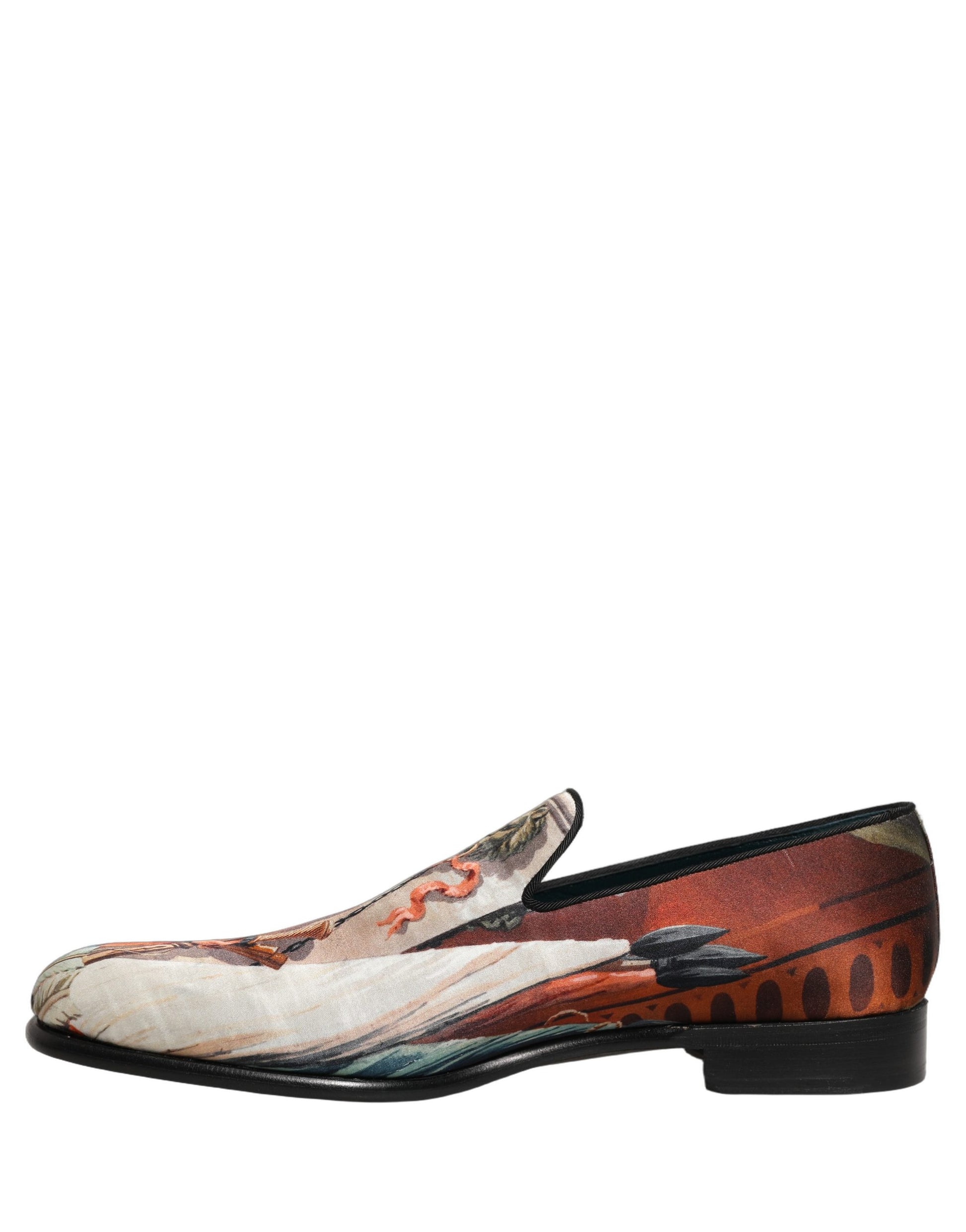 Dolce & Gabbana Multicolor Lion Print Slip-On Loafers