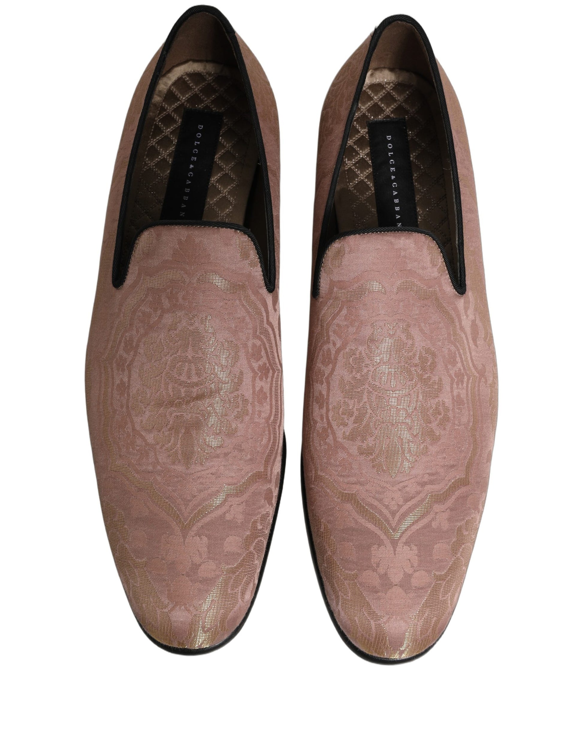 Dolce & Gabbana Pink Brocade Men’s Slip-On Dress Loafers