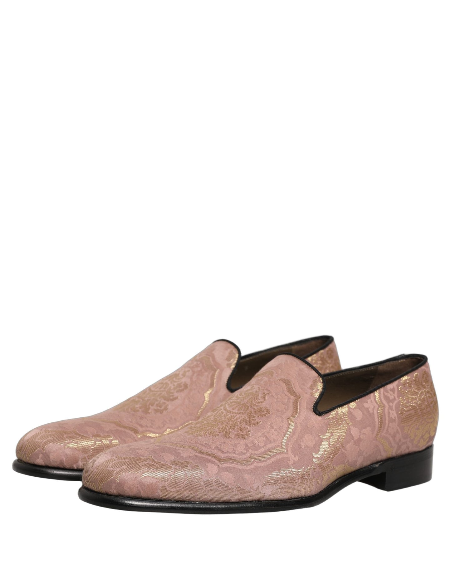 Dolce & Gabbana Pink Brocade Men’s Slip-On Dress Loafers