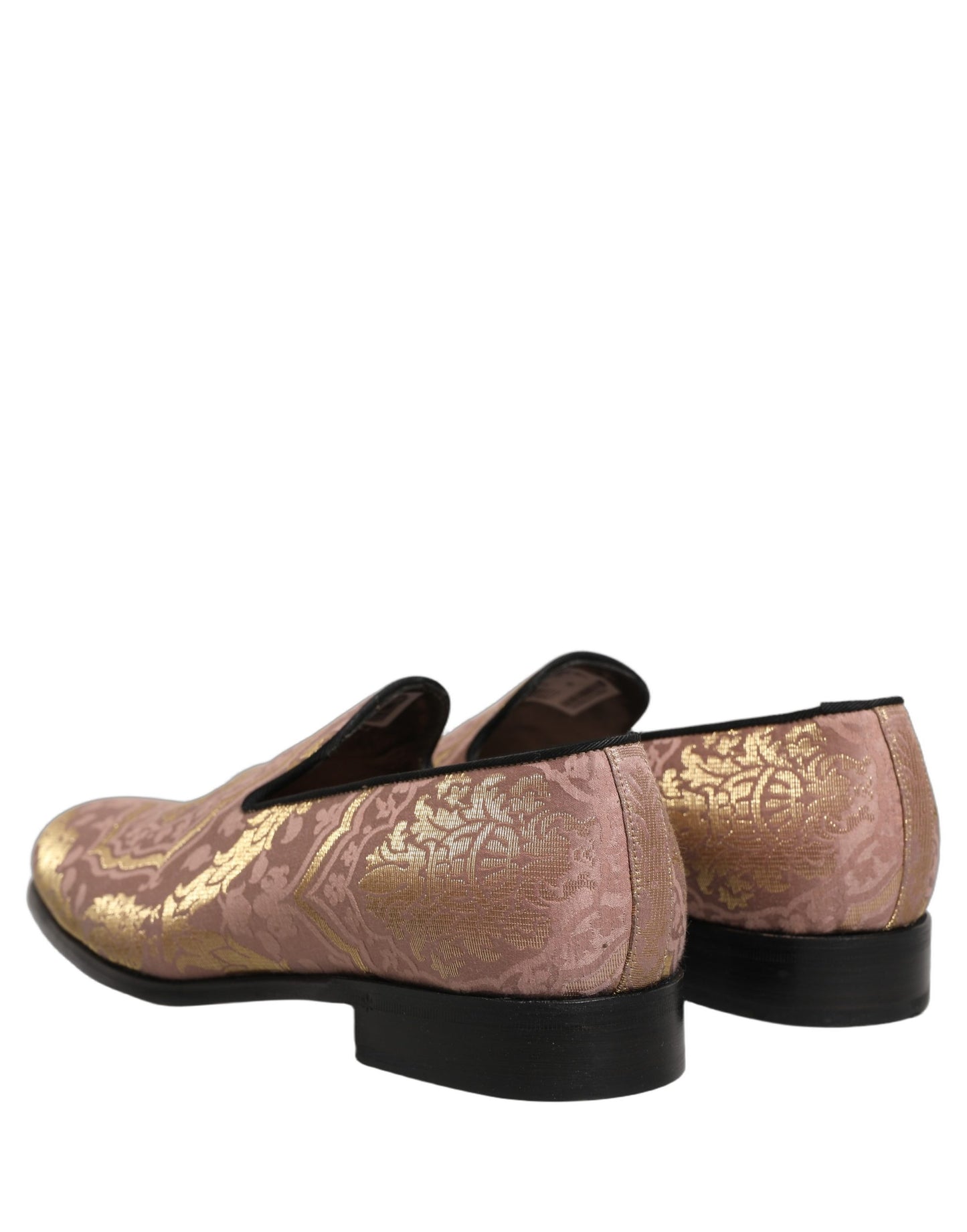 Dolce & Gabbana Pink Brocade Men’s Slip-On Dress Loafers