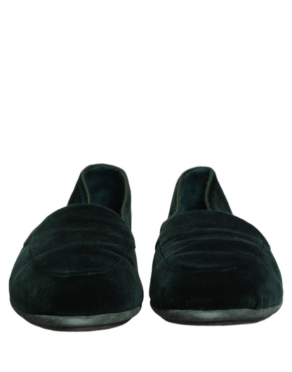 Dolce & Gabbana Green Velvet Slip-On Loafers for Men