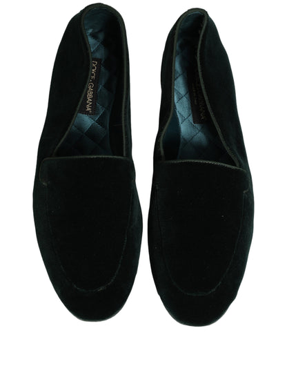 Dolce & Gabbana Green Velvet Slip-On Loafers for Men